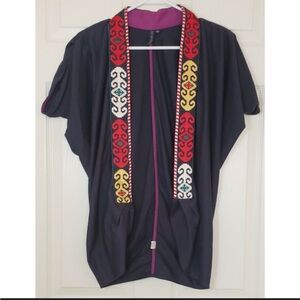 ANTHROPOLOGY Embroidered  Kimono One September medium #713 women’s top